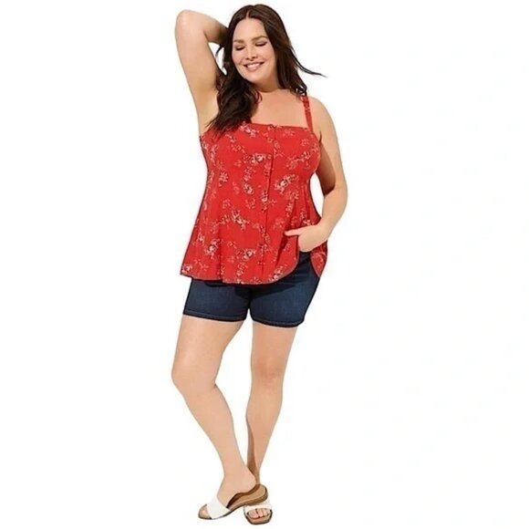 TORRID Fitflare Chalis Sleeveless Tank in Joy Paisley Adrenaline Rush Size 3x - Picture 1 of 8